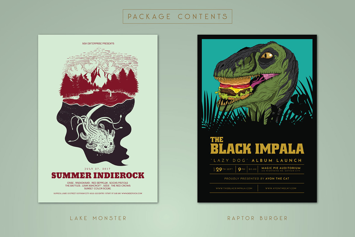 13 Hand Drawn Indie Music Flyers, a Flyer Template by ashenterprise (Photo 6 of 16)