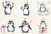 Cute Baby Penguin Birthday Clipart, an Illustration by OK Design (Thumbnail 3 of 5)
