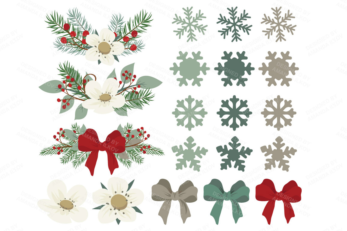 Rustic Pine Christmas Vectors, a Decorative Illustration by Amanda Ilkov (Photo 4 of 5)