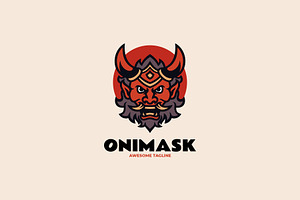 Oni Mask Mascot Cartoon Logo, a Branding & Logo Template by Artnivora.Std