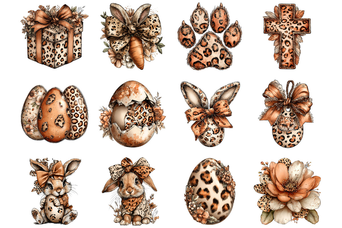 Leopard Print Easter Clipart, an Illustration by Designking (Photo 2 of 5)