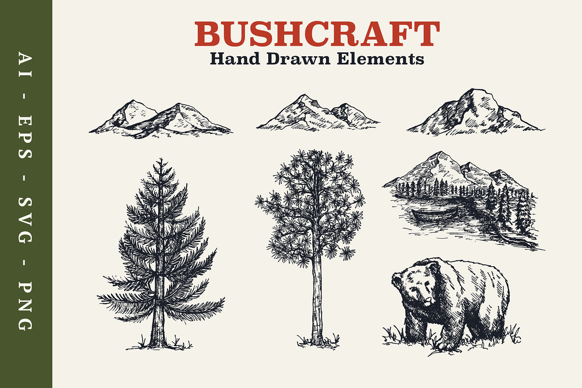 Hand Drawn Bushcraft Survival, an Illustration by Artolabs (Photo 6 of 6)
