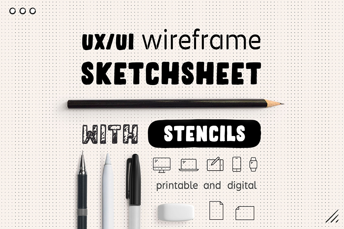 Wireframe Sketchsheet with Stencils, a Wireframe Template by Sargatal (Photo 1 of 7)