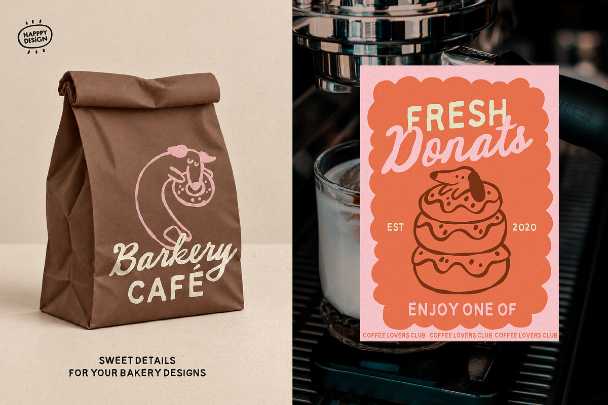 Dog & Coffee Clipart Cafe, an Animal Illustration by happpydesign (Photo 8 of 11)
