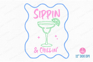 Summer Cocktail PNG Hand Drawn Line, an Illustration by Dream Creation