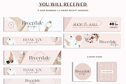 Etsy Shop Kit Pink Banners, a Branding & Logo Template by Macarons and Mimosas (Thumbnail 2 of 9)