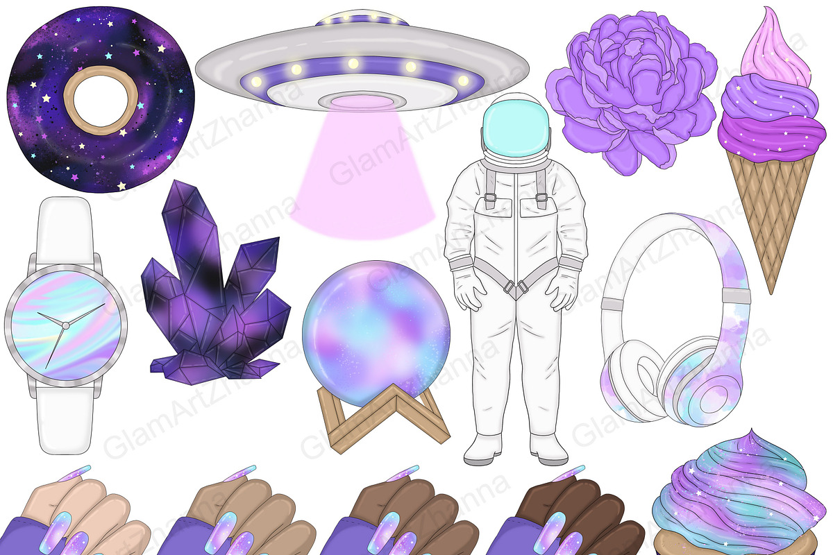 Galaxy Clipart, an Object Illustration by GlamArtZhanna (Photo 4 of 8)