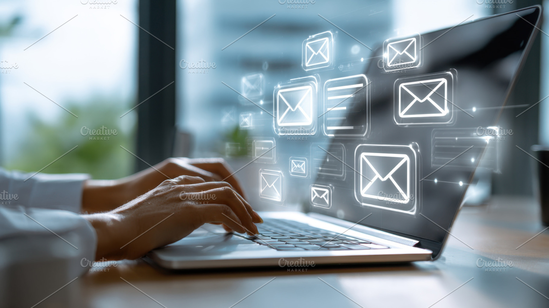 Person checks emails at desk, a Photo by Beautiful things