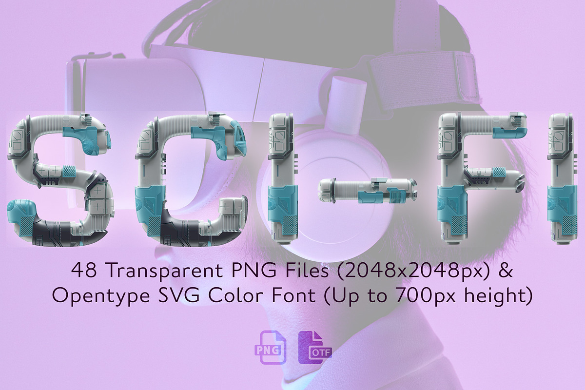 MS Tech Opentype Color Font and PNGs, a Script Font by Creative Graphics
