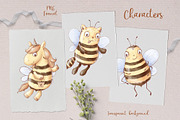 Bees & sunflowers Digital clipart., an Illustration by Yuliya Art (Thumbnail 5 of 8)