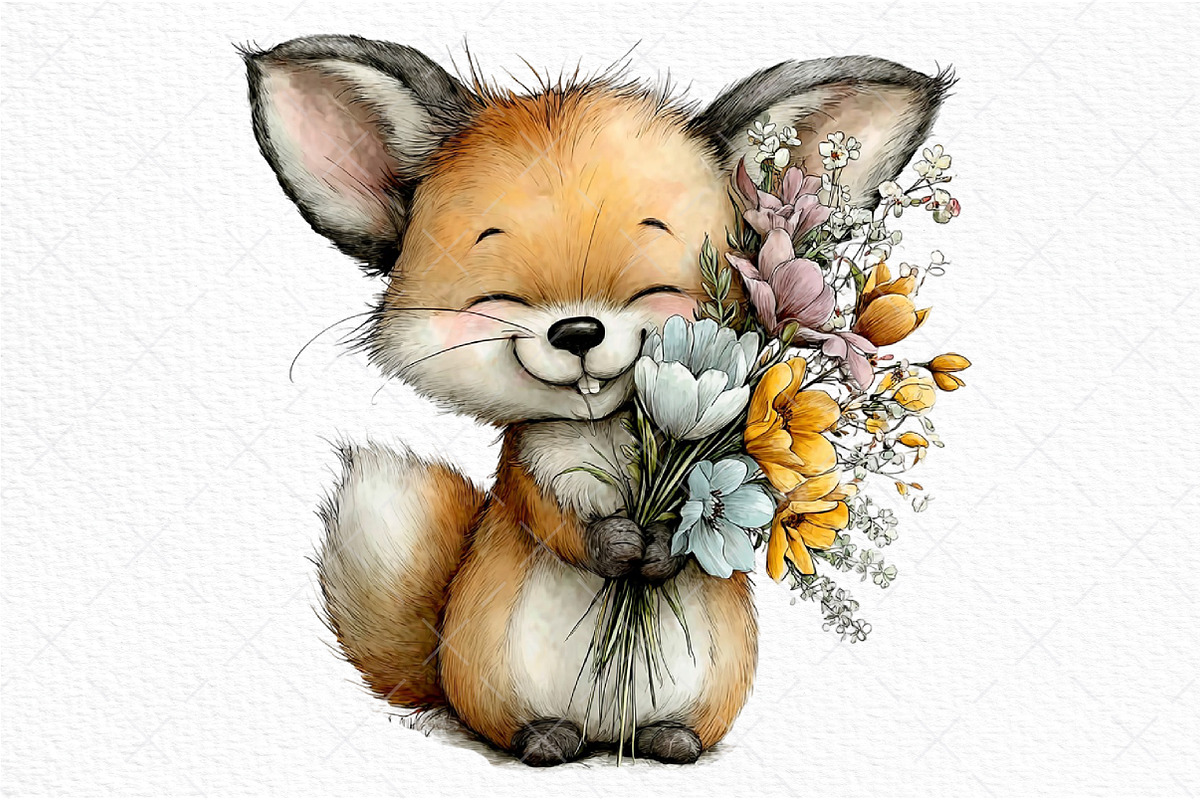 Whimsical Funny Easter Fox Clipart, an Illustration by Craft Nest (Photo 10 of 11)