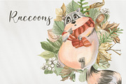 Cute autumn raccoons, an Illustration by Love Watercolor Store (Thumbnail 11 of 11)