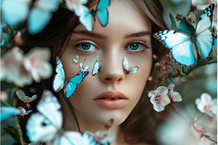 Beautiful model posing with blue, a Beauty & Fashion Photo by Ylivdesign