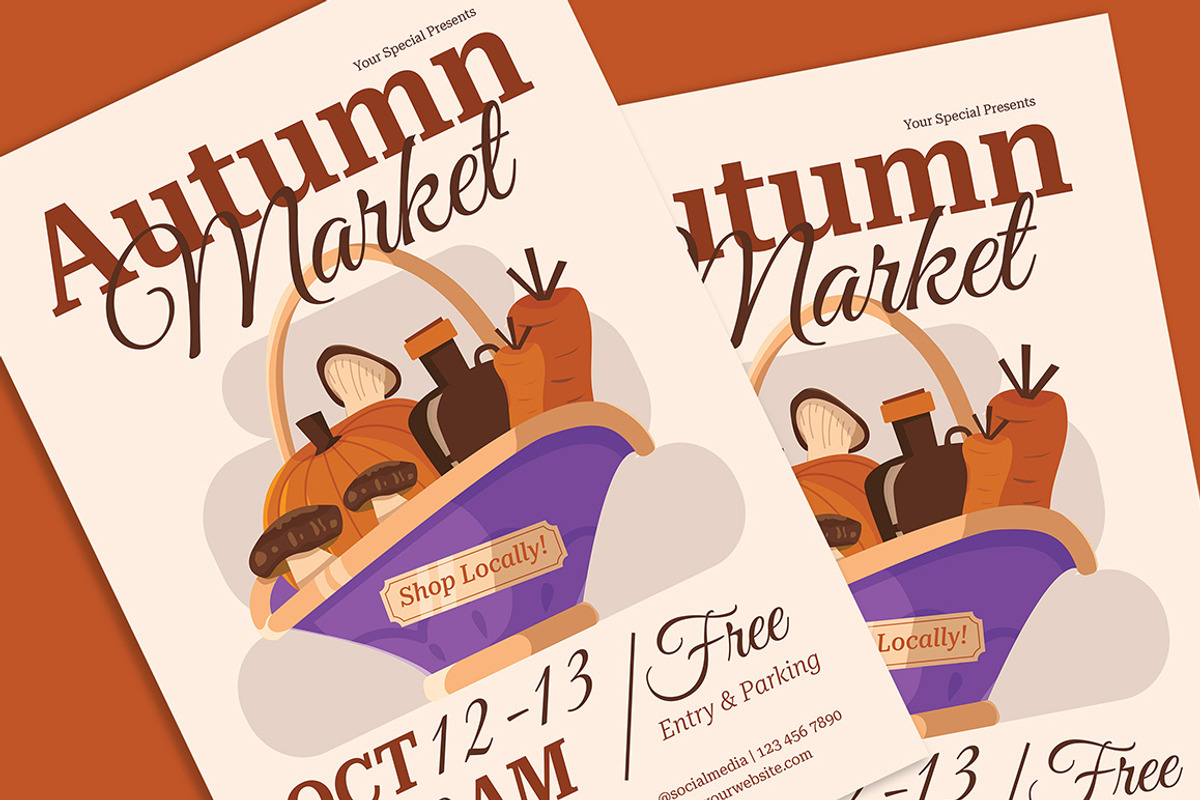 Autumn Market Flyer, a Flyer Template by Gumico Studio. (Photo 4 of 4)
