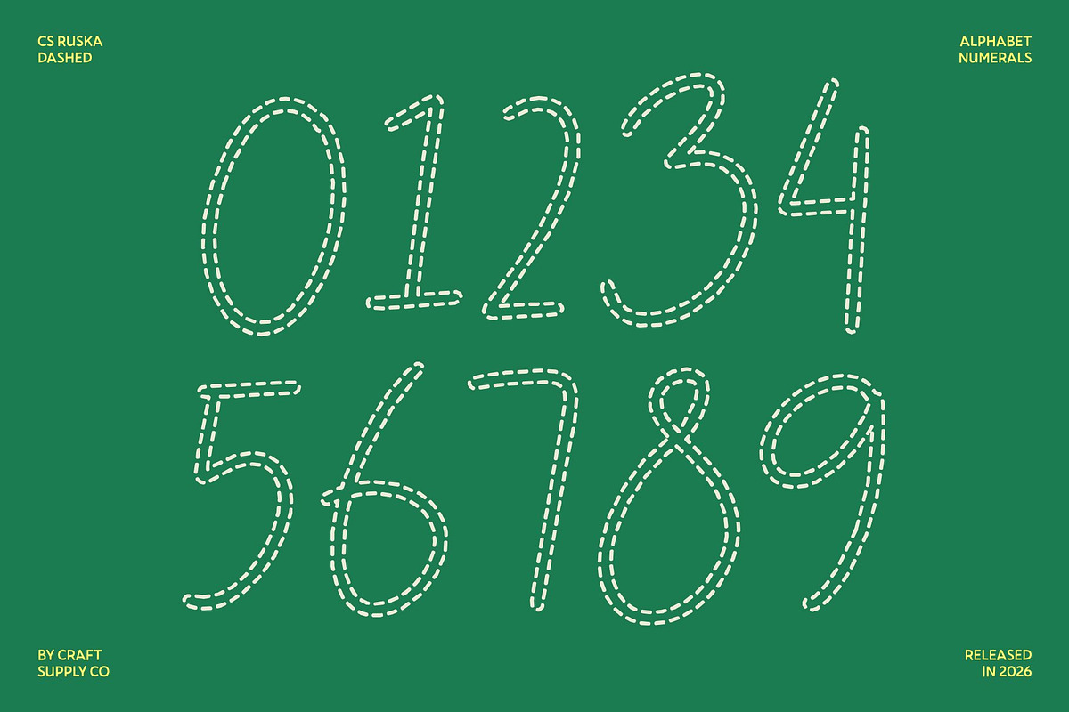 CS Ruska Dashed, a Script Font by Craft Supply Co. (Photo 6 of 8)