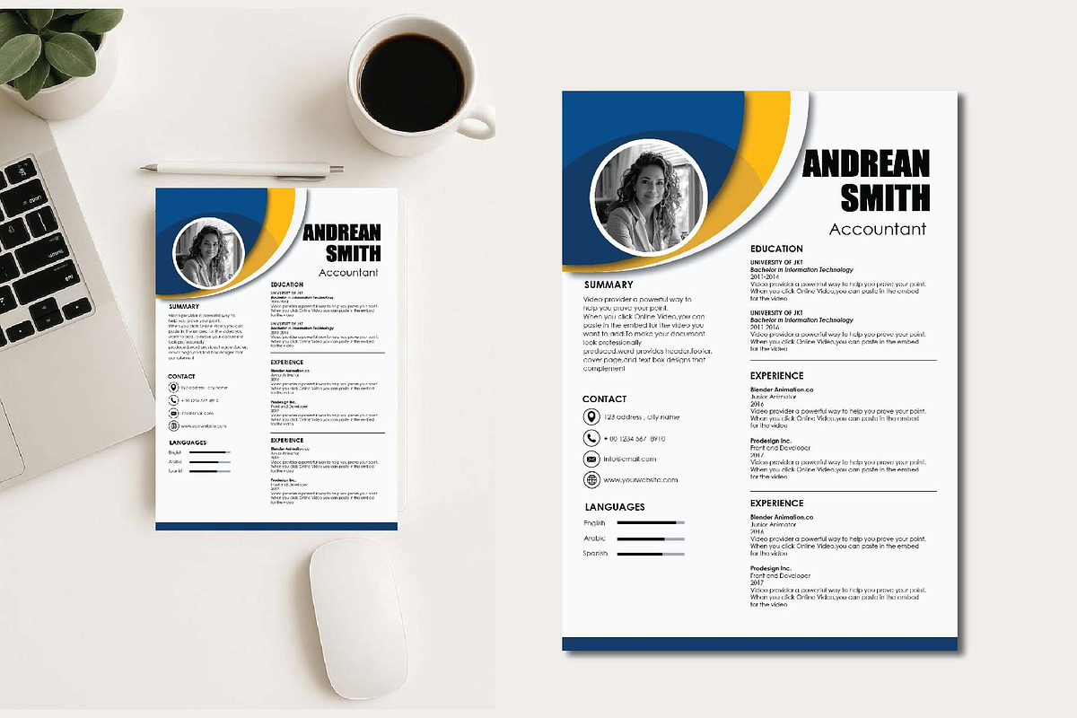 MODERN RESUME TEMPLATE, a Resume Template by dulchaer29 (Photo 2 of 3)