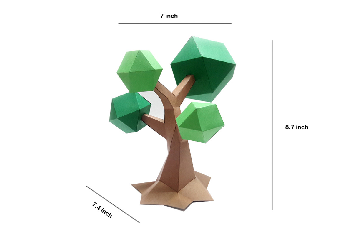 DIY Low poly Tree - 3d papercrafts, a Templates & Theme by PAPER amaze