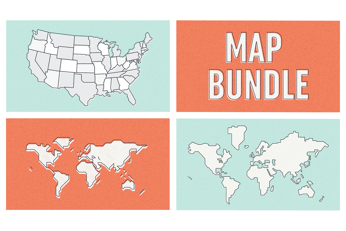 Map Bundle Vector, an Illustration by Skylars Art Supplies (Photo 1 of 4)