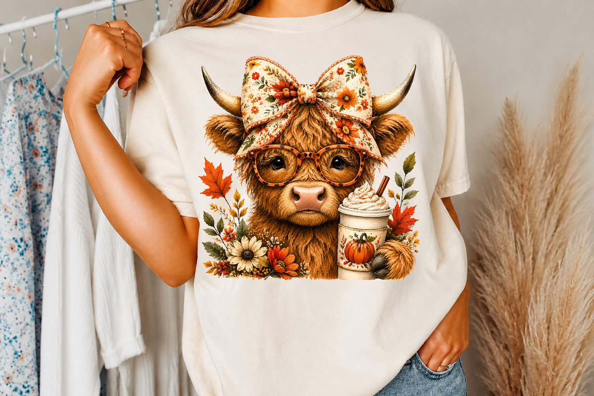 Fall Highland Cow Png, Pumpkin Spice, a Seasonal Illustration by Libby Wishes (Photo 3 of 3)