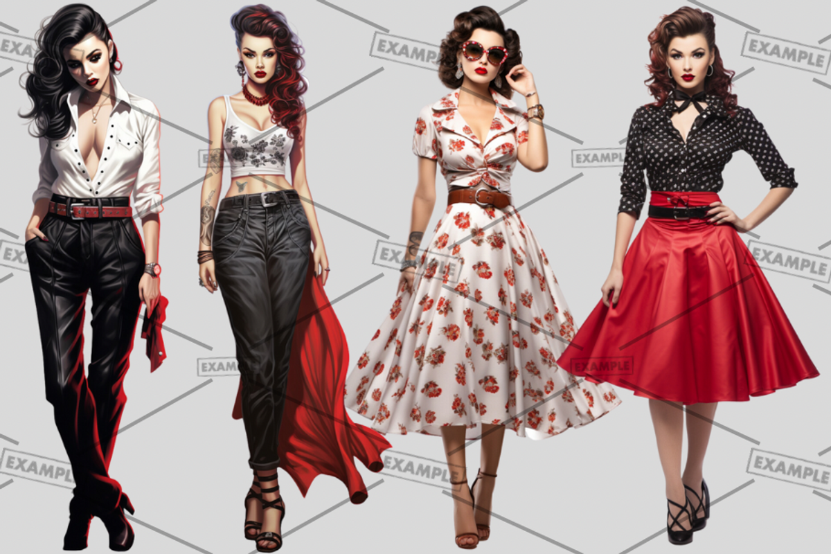 Rockabilly Women Bundle of 33, a Graphic by Jay Major Designs (Photo 2 of 11)