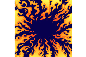 Comic flame frame. Cartoon fire blow, a Texture Illustration by Stock-Smart-Start