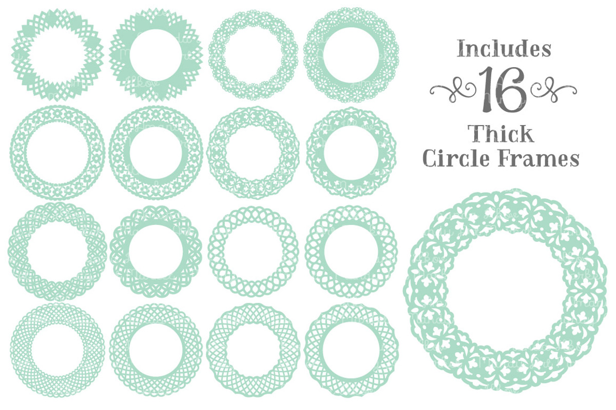 Mint Lace Circle Frames, an Illustration by Amanda Ilkov (Photo 4 of 5)