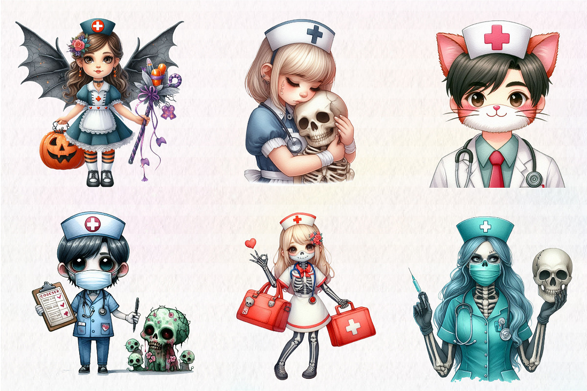 Halloween Nurse PNG Sublimation Clip, an Illustration by CreationArt (Photo 4 of 5)