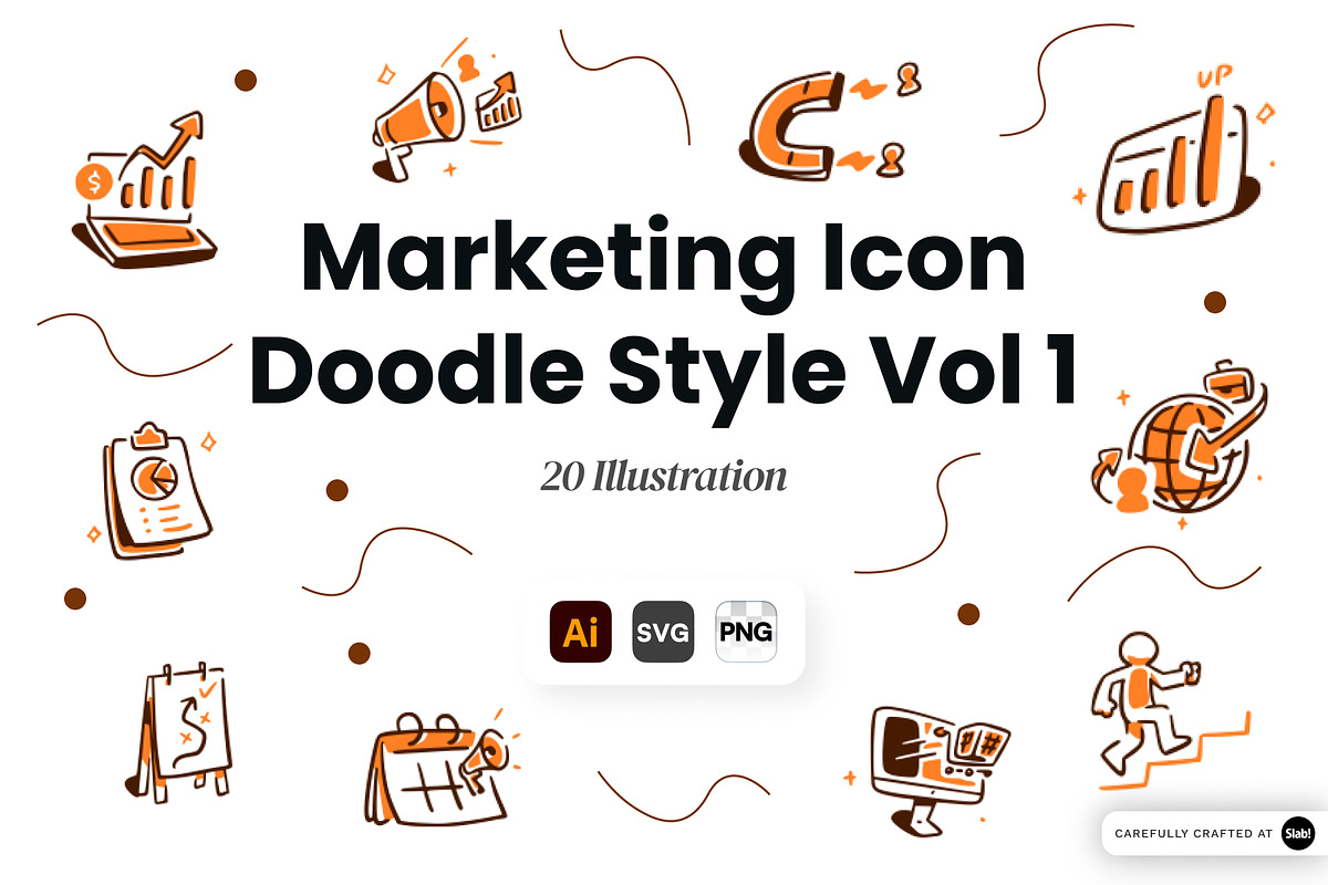 Marketing Icon Doodle Style Vol 1, an Object Graphic by SLAB! Design (Photo 1 of 3)