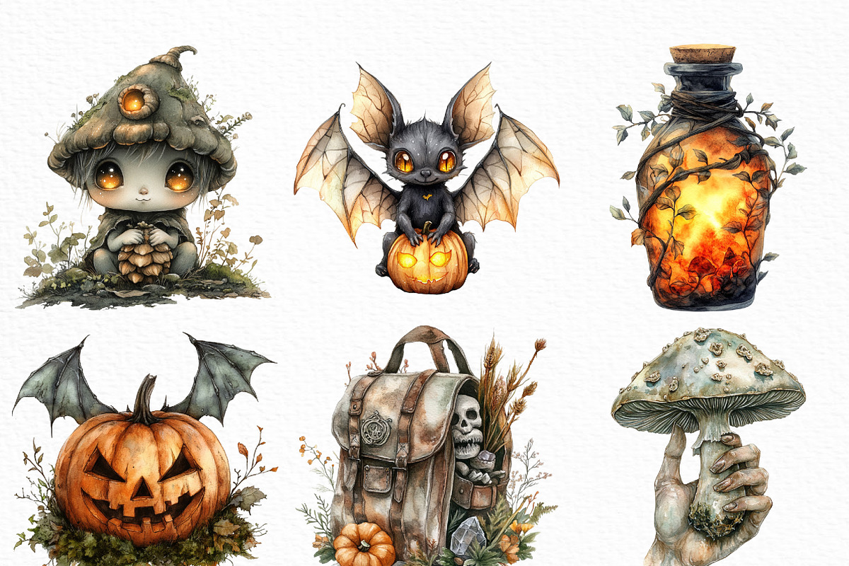 Halloween Forest Nymph Fray Clipart, an Illustration by Craft Nest (Photo 5 of 6)