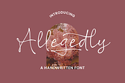 Allegedly - a Handwritten Font, a Script Font by Ali Hamidi (Thumbnail 1 of 9)