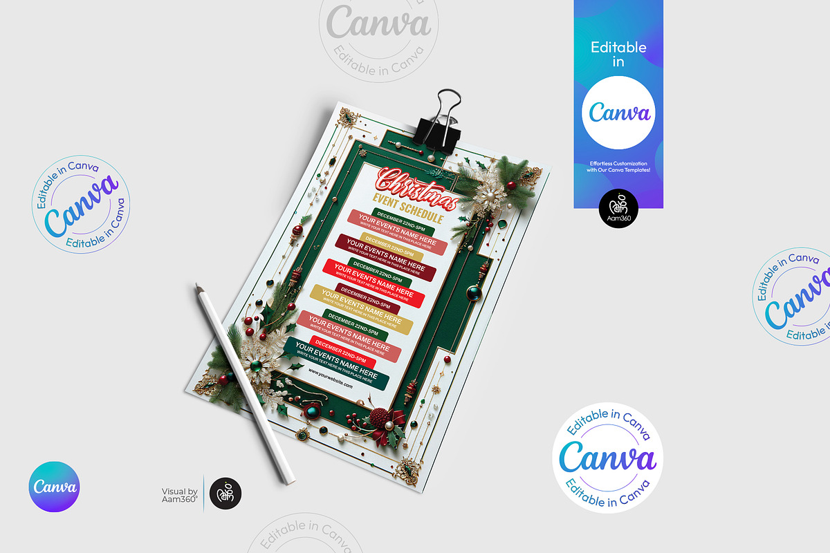 Christmas Schedule Flyer Template, a Flyer Template by Aam360 (Photo 3 of 3)