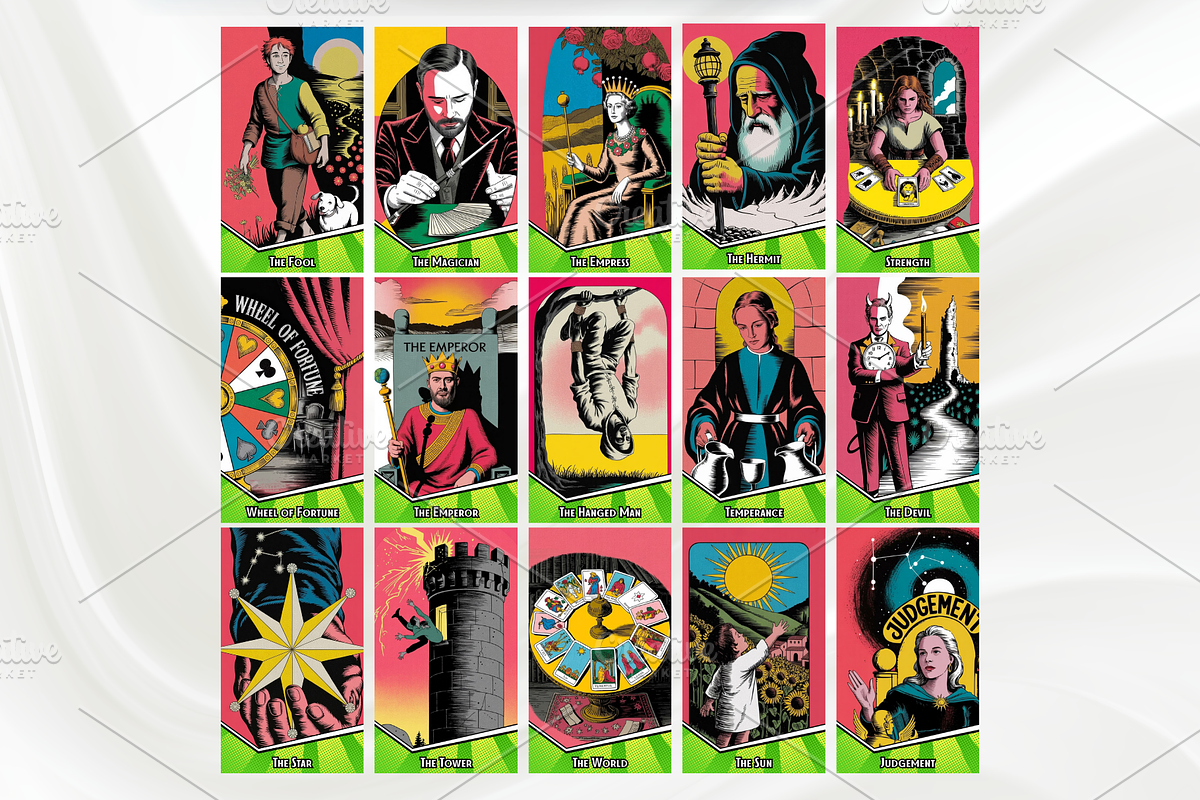 Pop Art Tarot Cards Deck, a Decorative Illustration by Mugio (Photo 2 of 5)