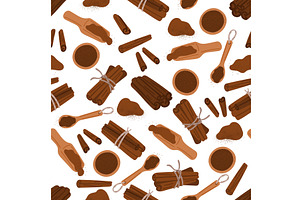 Fragrant cinnamon seamless pattern, a Food Illustration by Vectorbuum