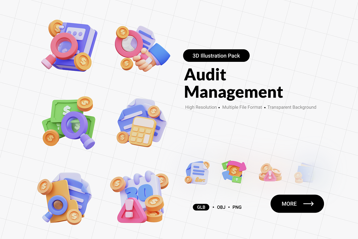 Audit Management 3D Illustration, an Object 3D Model by nixxdesign (Photo 1 of 5)