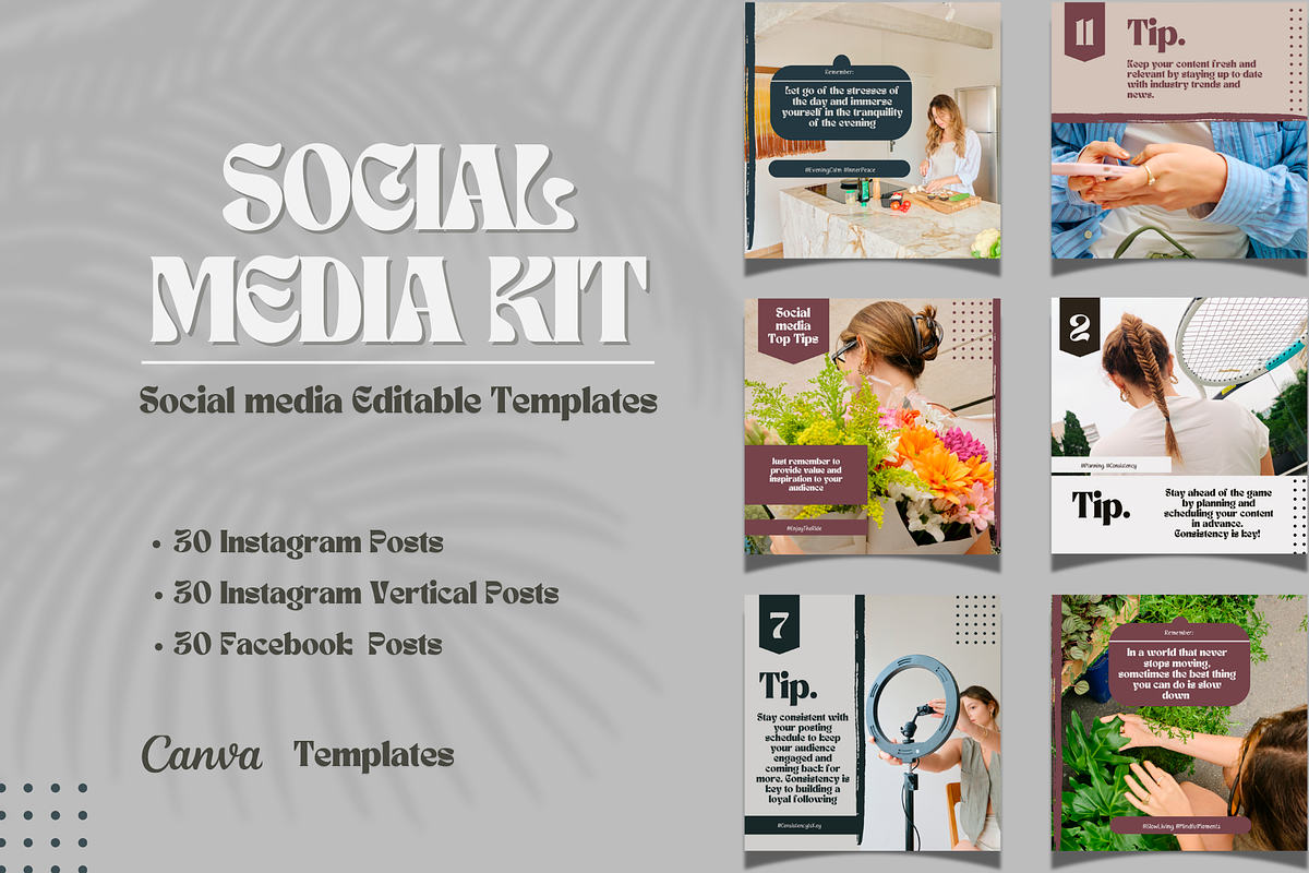 Influencer Social Media Templates, a Social Media Template by PaolaroiDesign (Photo 1 of 5)
