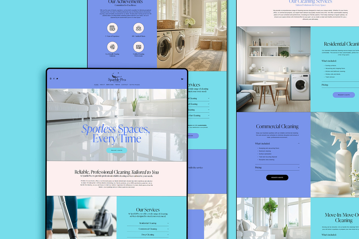 Cleaning Services Website Template, a Squarespace Template by 3.14&Co (Photo 7 of 9)