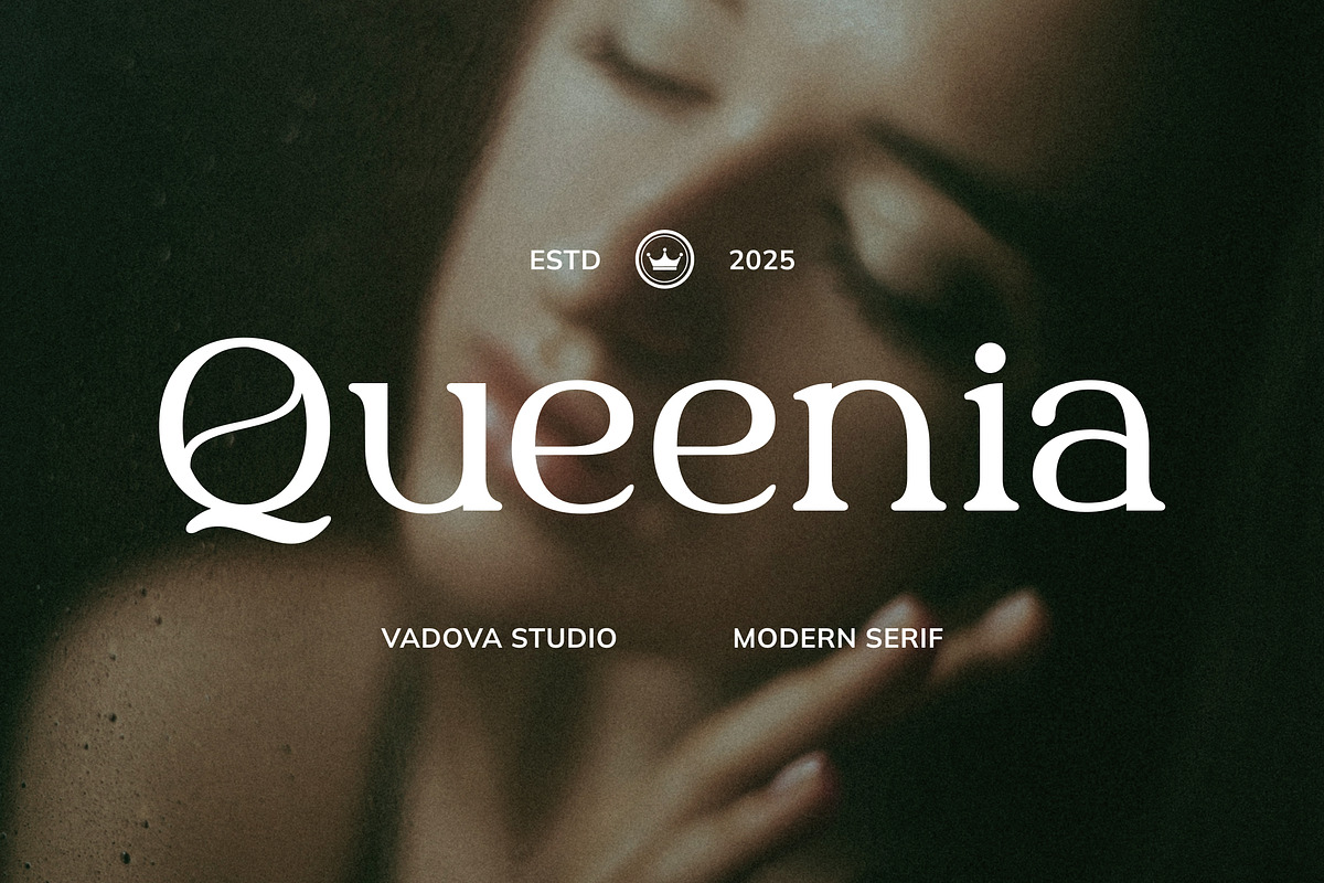Queenia – Modern Elegant Serif Typef, a Serif Font by Vadovastd (Photo 1 of 11)