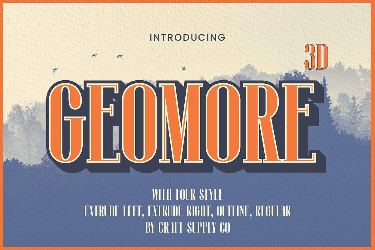 Geomore 3D, a Serif Font by Craft Supply Co. (Photo 1 of 8)