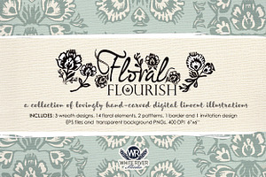Floral Flourish Linocuts