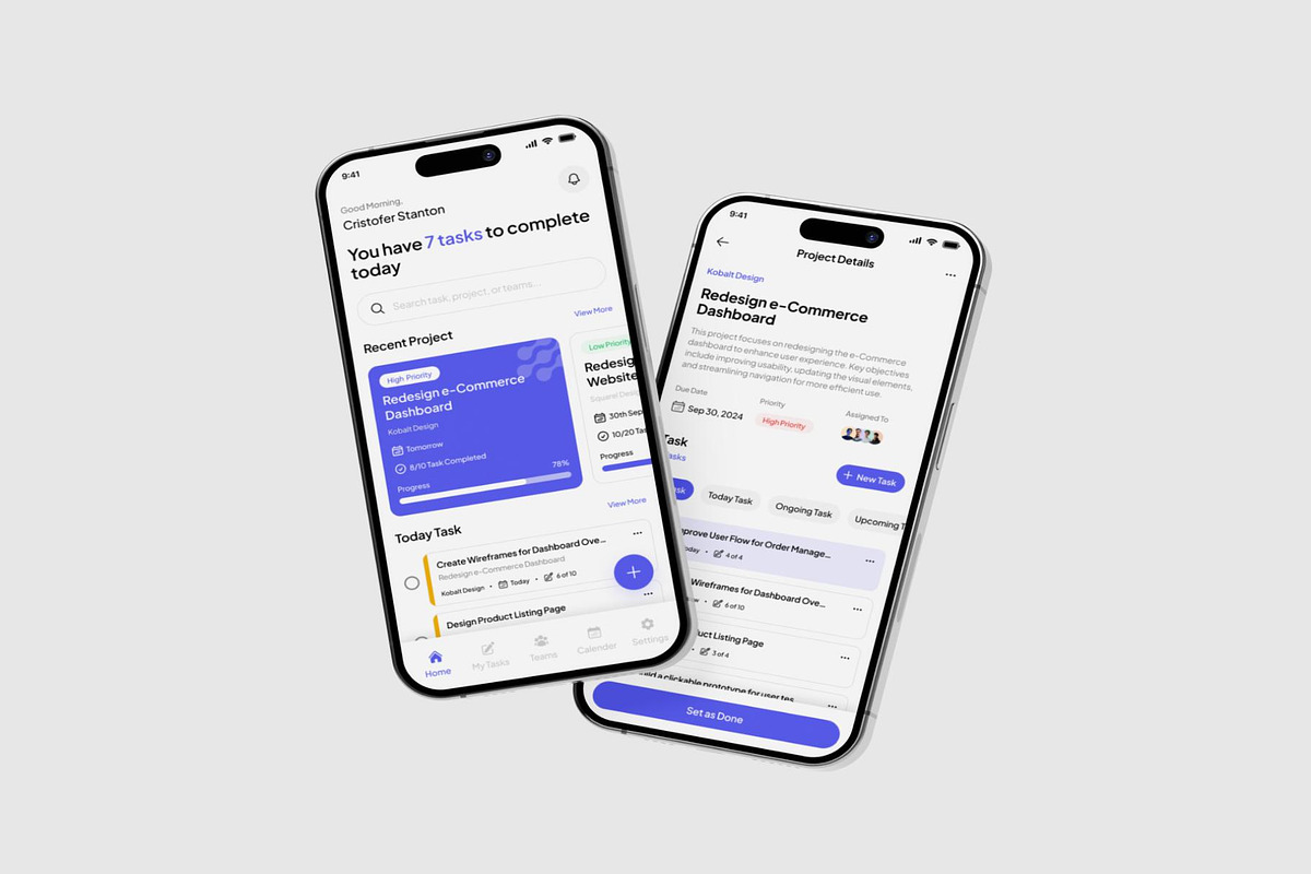 Taskhive - Task Manager Mobile App, an UI Kit Template by Creative Perspective (Photo 3 of 7)