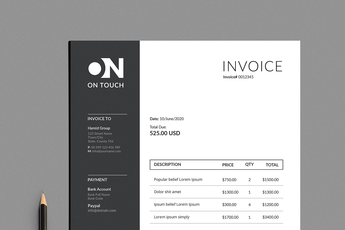 Invoice, a Stationery Template by Creatune (Photo 4 of 6)