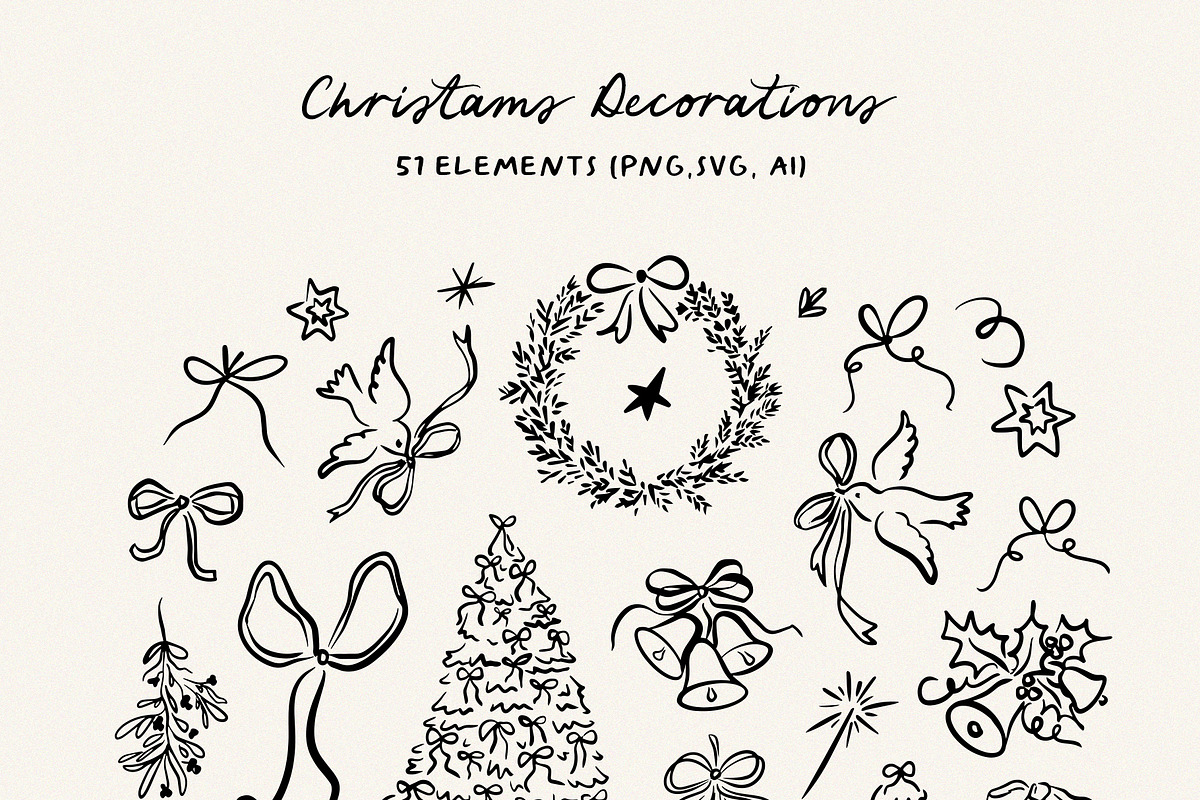 Hand Drawn Whimsical Christmas | SVG, a Seasonal Illustration by Calamar Studio (Photo 7 of 25)