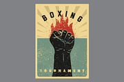 Boxing grunge vector poster set., a Sport Illustration by PoPaShop (Thumbnail 7 of 9)