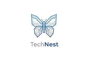 Tech Nest Butterfly, a Branding & Logo Template by Logocreative