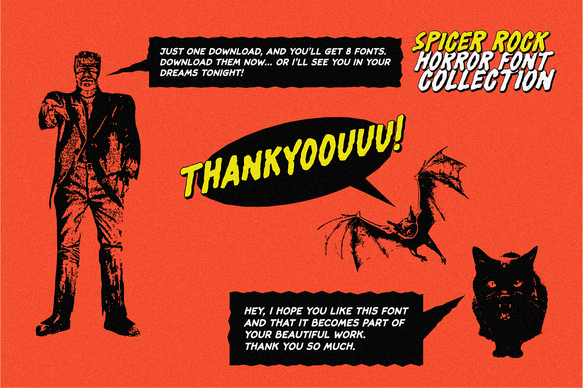 Spicer Rock Horror Font Collection, a Sans Serif Font by 24Design Studios (Photo 10 of 10)