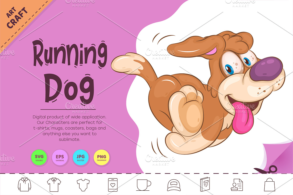 Cartoon Running Dog. Clipart., an Animal Illustration by KENO Mascots (Photo 1 of 3)