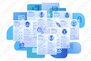 Resume Application Job Search, a Person Illustration by Christos Georghiou