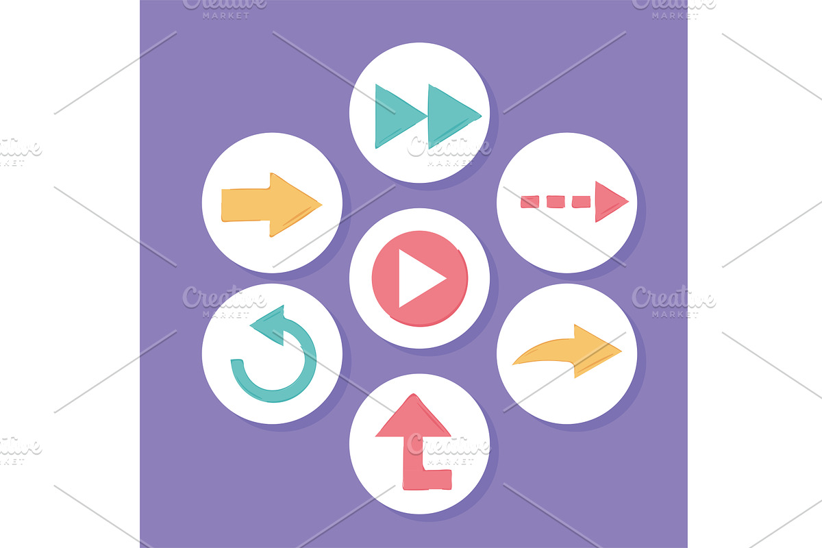 collection icons arrows, an Object Illustration by studiogstock