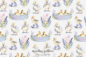 adorable baby duck seamless pattern, a Pattern Graphic by Pink Studio Art