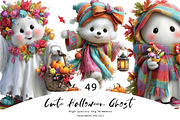 Cute Halloween Ghost, a Seasonal Illustration by CreationArt (Thumbnail 1 of 7)